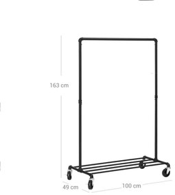 Cuier mobil de podea LINEA, negru