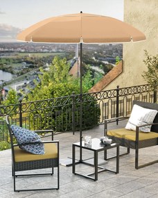 Umbrelă SOLARA, Ø160 cm, maro deschis (taupe) SongmicsHome