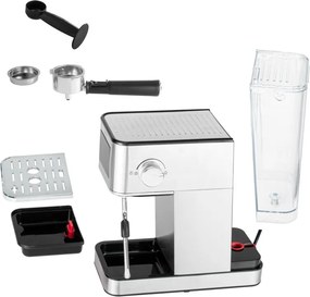 Aparat de espresso 7-în-1 Camry CR 4389, 1200 W, 20 bar, 1,7 l, control PID, panou LCD tactil, încălzire cești, extracție la rece, oțel inoxidabil