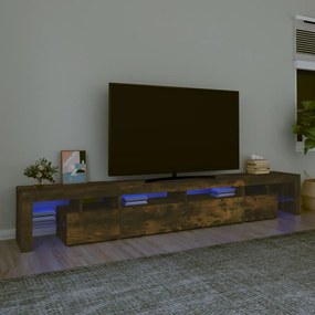 Comoda TV cu lumini LED, stejar fumuriu, 260x36,5x40cm 1, Stejar afumat, 260 x 36.5 x 40 cm
