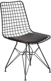 Scaun metal, Dining Homs, negru 80 x 42 x 45 cm