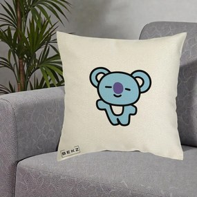 Perna Personalizata BT21 Koya Kawaii, 40x40 cm, Ecru, Husa Detasabila, Perna Inclusa, BEKZ®