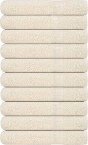 vidaXL Prosoape FROGN 10 buc., crem, 100x200 cm, 360 g/m²