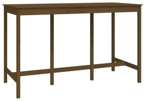 Set mobilier de bar, 9 piese, maro miere, lemn masiv de pin