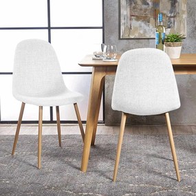 4 buc scaune acoperite cu material textil-alb