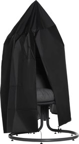 Outsunny Husă pentru fotoliu suspendat husă pentru fotoliu cocon material Oxford 210D cu fermoar Ø 115 x 190 cm negru | Aosom Romania