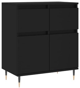 831109 vidaXL Servantă, negru, 60x35x70 cm, lemn prelucrat