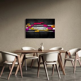 Tablou - Abstrac colorat, fundal negru (90x60 cm)