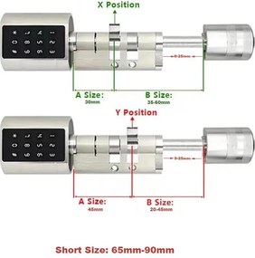 Butuc Incuietoare inteligenta, AMA 2H Smart, 65 - 90 mm, Negru, cu APP TT Hotel