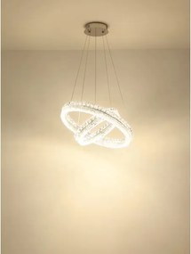 Globo 67387-72 - Lustră LED dimmabilă suspendată pe cablu LAUREL 72W/230V, sticlă transparentă + telecomandă