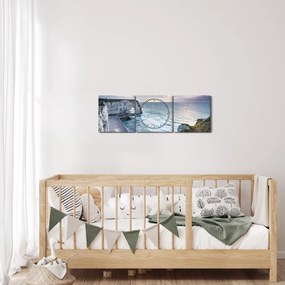 Tablou cu stânci (cu ceas) (90x30 cm)