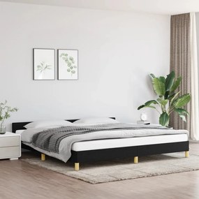 Cadru de pat cu tablie, negru, 200x200 cm, textil Negru, 200 x 200 cm