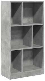 848006 vidaXL Bibliotecă, gri beton, 57x28,5x107,5 cm, lemn prelucrat