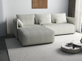 Colțar extensibil dumonde cu ladă de depozitare si sezut confortabil din spuma high-density, Malta Ambience White 235x185 cm