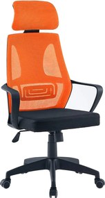 Scaun birou TAXIS NEW, portocaliu/negru, material textil/plastic, 66x6