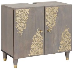 vidaXL Dulap de chiuvetă Gri 62 x 33 x 58 cm Lemn de mango solid