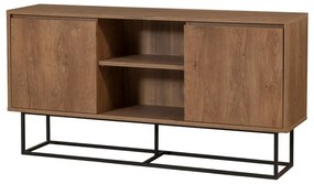 Comodă în culoare naturală joasă cu aspect de lemn de nuc 140x72 cm Rodez – Kalune Design