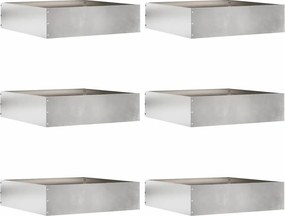 vidaXL Margine pentru gazon 6 pcs Argintiu 50 x 50 x 13 cm