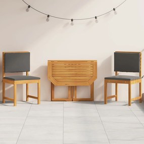 Set de dining pentru grădină vidaXL, 3 piese, din lemn masiv de acacia