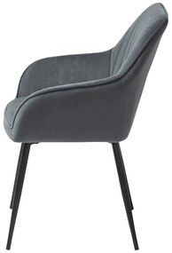 Set de scaune de sufragerie gri cu cotiere 2 buc. tapițat Nolan Stripe – Unique Furniture