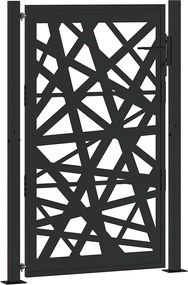 vidaXL Poartă de grădină neagră 100x150 cm, oțel, design luminos