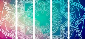 Tablou 5-piese Mandala pastelată
