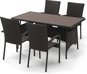 Set mobilier de grădină pentru dining AVENBERG TAVOLO maro