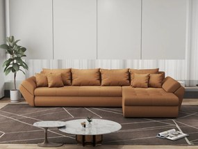 Colțar extensibil dumonde cu ladă de depozitare si sezut confortabil din spuma high-density, Loana XL Enjoy Mango II 335x185 cm
