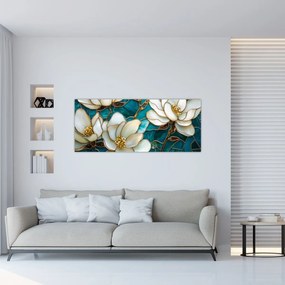 Tablou - Vitraliu cu magnolie (120x50 cm)