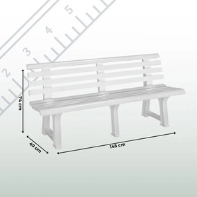 I.P.A.E-Progarden Bancă de grădină ORCHIDEA, 145x49x74cm, alb