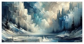 Tablou liniștea iernii în stil abstract