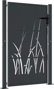 vidaXL Poartă de grădină antracit 100x150 cm oțel model iarbă
