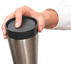 Cana thermos Brabantia Make&Take 1008491, 200 ml, Fara varsare, Fara BPA, Argintiu/Negru
