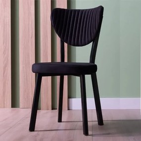 Set Masa Barton din MDF cu 4 Scaune  din metal, alb si negru, 140 cm