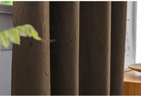 Draperie opaca DUNES VELVET 140x250 cm, maro Agatat: Inele metalice