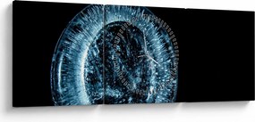 Tablou cu picături de gheață (cu ceas) (90x30 cm)