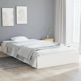 820058 vidaXL Cadru de pat, alb, 90x200 cm, lemn masiv