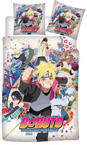 Naruto Ninja Squad Lenjerie de pat Boruto 140×200cm, 63×63 cm microfibră
