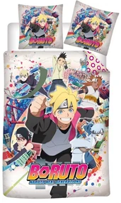 Naruto Ninja Squad Lenjerie de pat Boruto 140×200cm, 63×63 cm microfibră