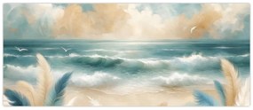 Tablou – Plajă pictată în culori delicate (120x50 cm)