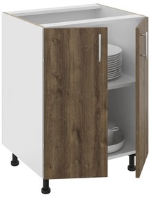 Corp Baza Karo, 2 Usi, Stejar Bronz/Alb, 60 x 50 x 80 cm