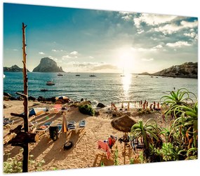 Tablou - Plajă cu oameni (70x50 cm)