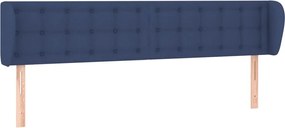 vidaXL Tăblie de pat cu aripioare, albastru, 203x23x78/88 cm textil