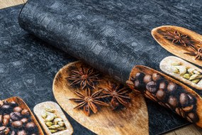 ANDRE 2811 covor lavabil linguri, bucatarie, anti-alunecare - gri / bej