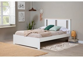 Pat matrimonial alb cu somieră 140x190 cm Enara – Marckeric