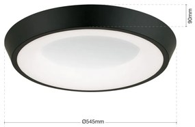 Plafoniera LED design circular LOOK negru