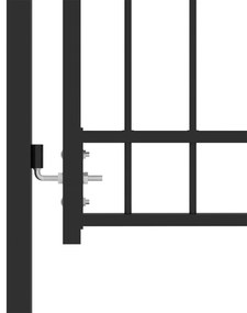 Poarta de gard cu tepuse, negru, 100x200 cm, otel Negru, 100 x 200 cm