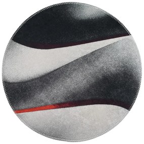 Covor negru-alb lavabil rotund ø 120 cm – Vitaus