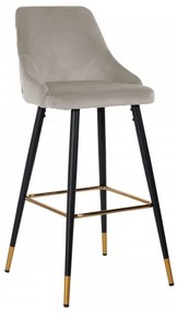 Scaun de bar tapitat Imani gri deschis