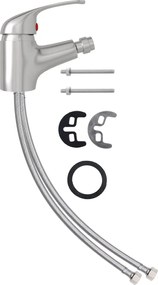 vidaXL Baterie mixer pentru bideu baie, argintiu, 13x12 cm